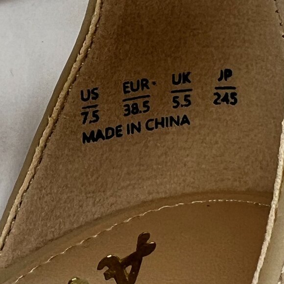 Ankis Womens Nude Gold Cross Strappy Heels Peep Toe Buckle Size 7.5 Stiletto - Picture 8 of 11